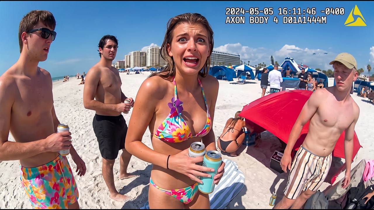 Thumbnail for Teens Caught Drinking on the Beach Try Lying to Police 😳 | Bodycam