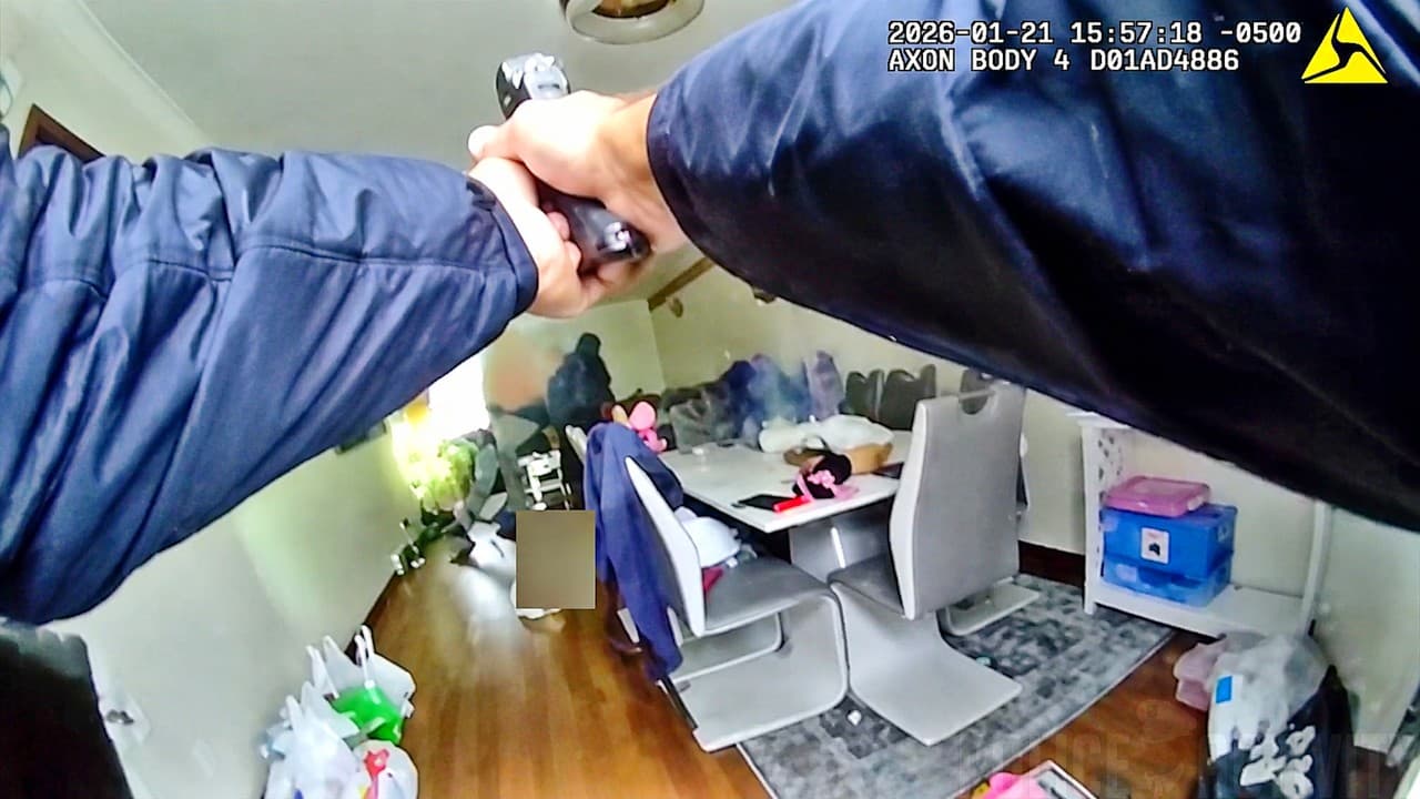 Thumbnail for Officer Kicks Door Open Then Fires as Armed Suspect Forces Family Inside