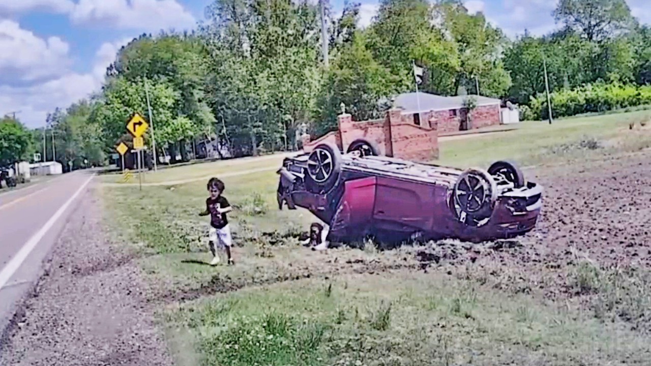 Thumbnail for Toddler Escapes Rollover Crash After Mom's Police Chase