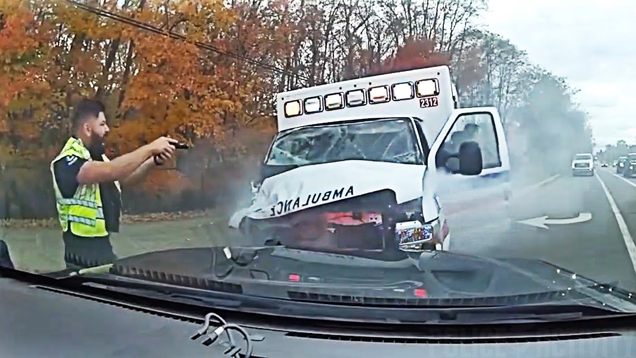 Thumbnail for Man Steals Ambulance With Paramedic and Patient inside Before Fiery Crash